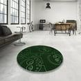 thumbnail image 4 of Ahgly Tapis Rond Lavable en Machine Intérieur Transitionnel Vert Émeraude Profond, 8 Pieds Rond, 4 of 7