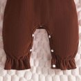 thumbnail image 6 of TOWED22 Baby Girl Clothes Romper Ruffled Long Sleeve Love Fall Winter Outfits with Bow Headband 0-18 Months,Brown,12-18 M, 6 of 6