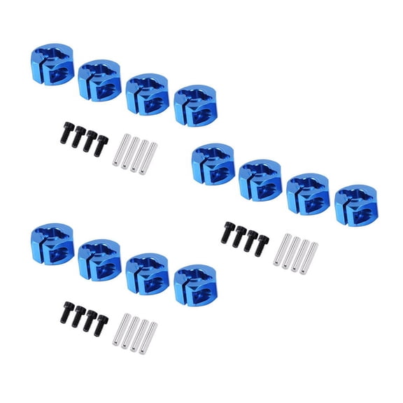 12X Blue RC Metal 7.0 Wheel Hex 12mm Drive with Pin Screw for RC Car