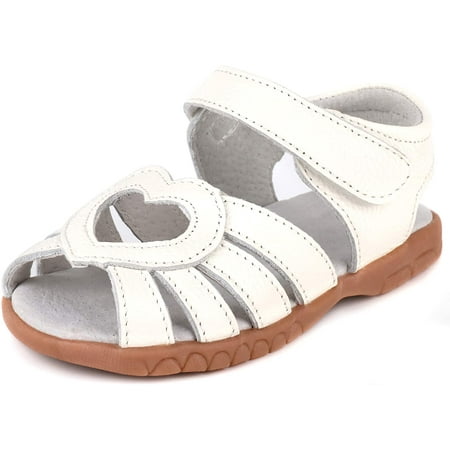

Girls Genuine Leather Soft Closed Toe Princess Flat Shoes Summer Sandals(Toddler/Little Kid)