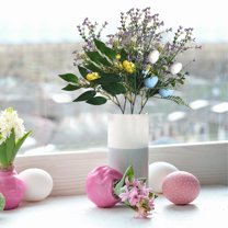 Matoen Easter Table Centerpiece Artificial Easter Egg Picks, Easter Sprays with Easter Eggs Berries Eucalyptus Flowers Plants for Spring Home Decor