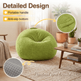 thumbnail image 5 of ROFIEJOX 31.5" Soft Fluffy Bean Bag Chair for Kids, Chenille Puffy Floor Lounge Seat for Bedroom, Playroom, Reading and Gaming, Green, 5 of 8