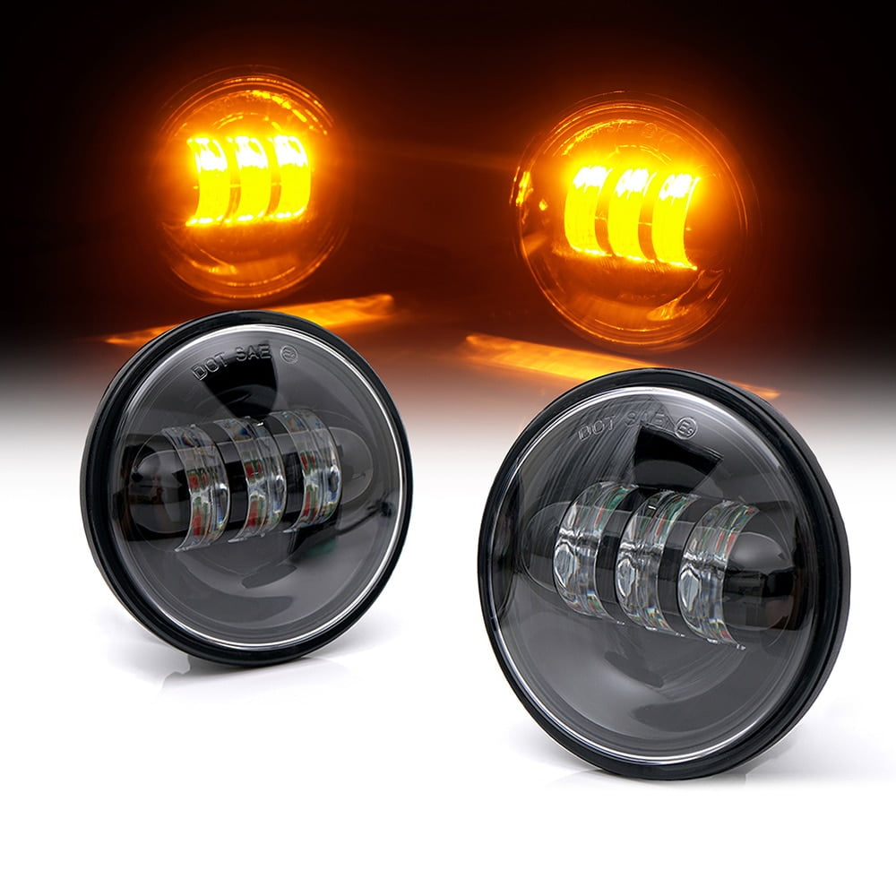 Xprite Amber 4 5 60w Black Cree Led Passing Spot Light For Harley