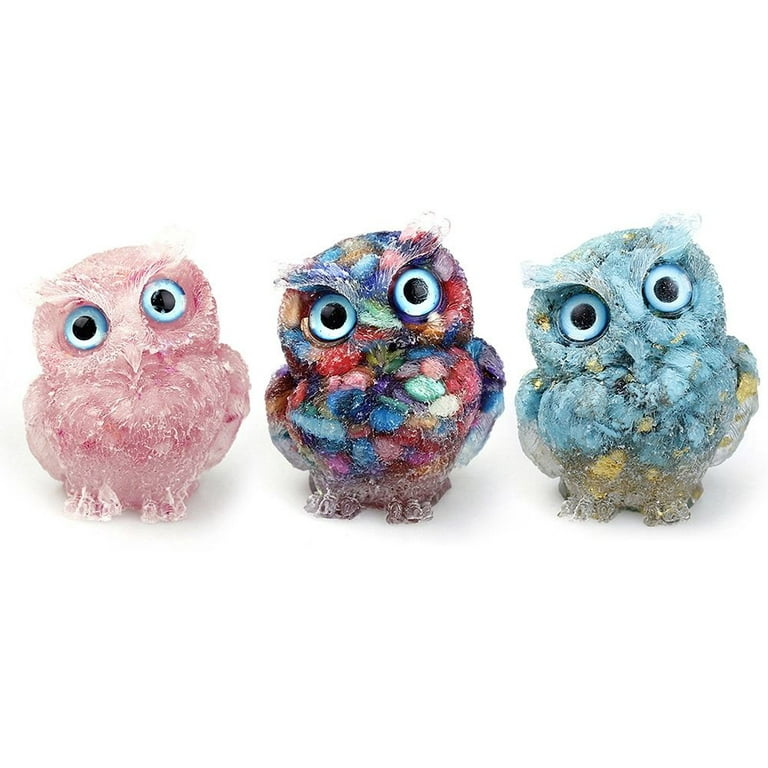 Natural Crystal Gravel Epoxy Owl Desktop Ornament Decorative Ornament Giant  Fake Diamond Car Gifts for Teen Girls 16-18 : : Home & Kitchen