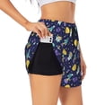 thumbnail image 3 of Lsque Astronaut Corgi Printed Women's Running Shorts with Liner Pockets,Elastic Quick Dry Workout Athletic Gym Yoga Shorts,Womens High Waist Shorts-Large, 3 of 9