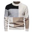 thumbnail image 2 of DHFJKG Men's Jacquard Sweaters Knitted Color Block Crewneck Long Sleeve Outdoor Casual Sweater Pullover Tops Autumn Winter Leisure Jumper Tops, 2 of 8