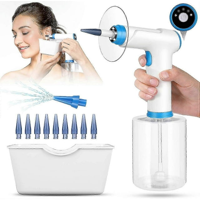 Electric Powered Ear Cleaner Safe and Effective Earwax Removal Kit with 4 Cleaning Mode Settings, 10 Ear Tips & Water Catch Basin