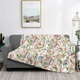 thumbnail image 2 of Rateoe Floral Pattern Flannel Throw Blanket, Ultra-soft Blanket for Bed, Couch, Car, Hypoallergenic Anti-pilling blanket-, 2 of 6