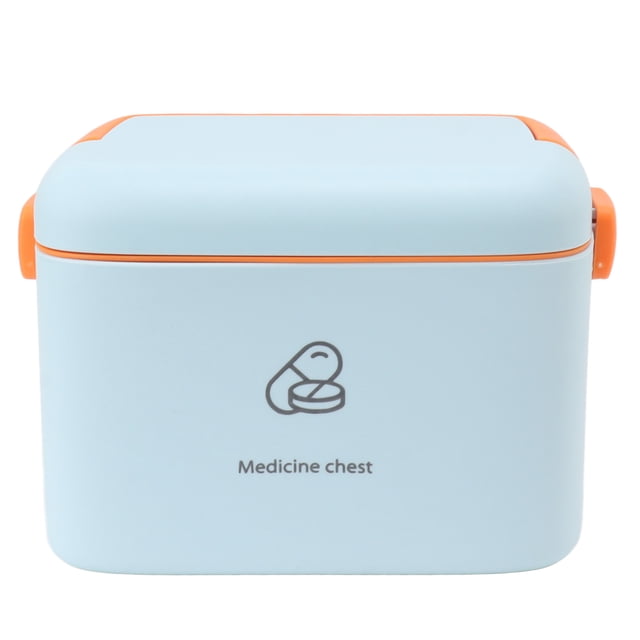 Caja de almacenamiento de medicamentos NikouMX grande de plástico con bandeja extraíble resistente