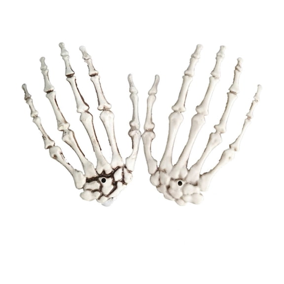 Clearance Under $0.89! 1 Pair Vintage Skeleton Hands, Plastic Life-Size Prop, for Halloween Wall Tree Decor