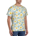 thumbnail image 2 of Vsdgher Daisies Flowers Print Men's Dry Fit Mesh Athletic Shirts Moisture Wicking Tennis T-Shirt Tops, 2 of 9