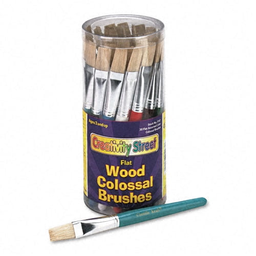 Creativity Street Colossal Brush, Natural Bristle, Flat, 30/Set