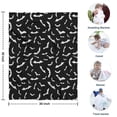 thumbnail image 4 of Black Halloween Bats with White Blanket,Comfortable Soft Lamb Wool Throw Blanket,All Season,Warm Lightweight Blankets for Sofa Bed Couch Living Room Chair,30"x40", 4 of 4