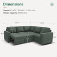 thumbnail image 2 of Marrber 83.4” Modular L-Shaped Corduroy Sectional Sleeper Sofa with Pull-Out Bed and Storage for Living Room, Green, 2 of 8