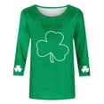thumbnail image 2 of vdgthytj T-Shirts pour Femmes de la Saint-Patrick à Manches 3/4, Grande Taille, Col Ras du Cou, Trèfle, T-Shirt Graphique pour les Fêtes, 2 of 5