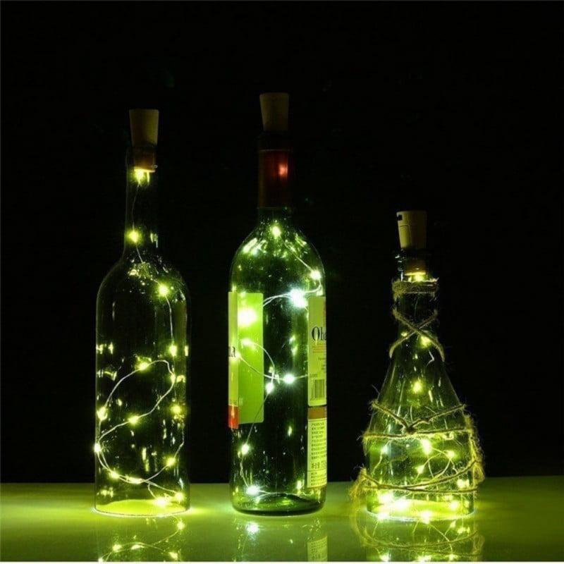 20 LED Bottle Lights Cork Shape Lights for Wine Bottle Starry String Lights Xmas 