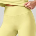 thumbnail image 3 of KPOPLK Womens 2 Piece Workout for Summer Fall Athletic Gym Pilates Yoga Slim Fit Short Sleeve Tee Shirt and Pant Outfit Set Yellow,Size L, 3 of 5