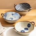 thumbnail image 4 of Salad Bowl 7.5inch Ceramic Serving Bowls Christmas Ramen Noodle Gift Soup Bowls With Handles Japanese Irregular Pasta Bowl, 4 of 7