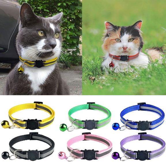 SPRING PARK Pet Supply Soft & Safe Reflective Adjustable Quick Release Dog Collar with Bell