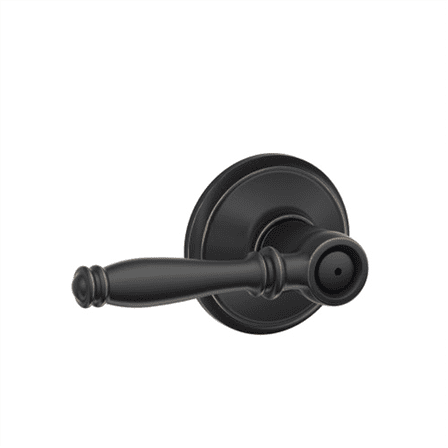 Schlage F40VBIR716 Birmingham Residential Privacy Door Lever with Deadbolt, Aged Bronze