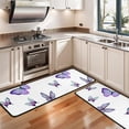 thumbnail image 3 of Kitchen Rugs Sets Of 2,Purple Flower Butterfly Pattern Anti Fatigue Kitchen Mat Rugs Non Slip Washable,Decorative Kitchen Floor Mats for Kitchen,Sink,Laundry,17"x47"+17"x47", 3 of 5