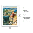 thumbnail image 2 of Corsica (Corse) France - Paris-Lyon-Mediterrannee (PLM) French Railroad - Vintage Railroad Travel Poster by David Dellepiane c.1920 - Bamboo Fine Art 290gsm Paper Print (Unframed) 24x32in, 2 of 4
