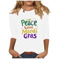 thumbnail image 1 of T-shirt Décontracté Ample à Imprimé Tauxra pour Femmes, Blouse à Manches 3/4 et Col Rond, Haut Mode Confortable en Polyester et Spandex pour Usage Quotidien, 1 of 5