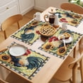 thumbnail image 5 of Placemat Set of 4 Retro Rooster Sunflower Placemats for Dining Table Vintage Plaid Washable Table Mats for Kitchen and Party Decor Indoor & Outdoor Use, 5 of 8