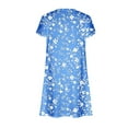 thumbnail image 5 of Alkepwun Womens Floral Summer Dresses Casual Short Sleeve V Neck T Shirt Dresses Beach Vacation Loose Swing Short Dresses with Pockets, 5 of 6