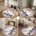 thumbnail image 5 of Round Area Rugs 6Ft, Spring Flowers Non-Slip Washable Circle Rugs Carpet, Purple Watercolor Botanical Floral Vines Indoor Outdoor Rug Floor Mats Throw Runner for Bedroom Living Room Bathroom, 5 of 8