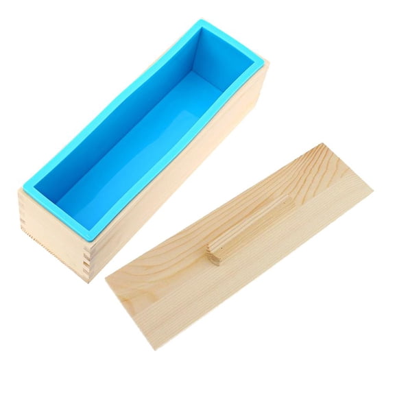 Barra de jabón rectangular flexible con - para principiantes para jabones, tostadas, pan Azul