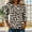 Khaki, variant on Ayolanni Crew Neck Summer Fall Clothes 3/4 Sleeve Trendy Leopard Print Tunic Blouse Plus Size Daily Wear Shirts Tops for Women Yellow L