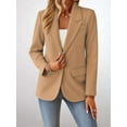 thumbnail image 6 of Women'S Fall Casual Blazer - Fully Lined Lightweights Button Lapel Collar Slim Fashion with Pocket Khaki S, 6 of 10
