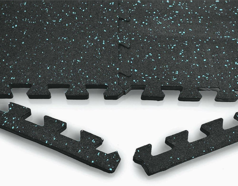 6 High Density Non-Skid Matting Floor Tiles- Interlocking EVA Foam w/ Rubber Top for Bedroom, Living Room, Office