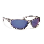 P-38 Polarized Polycarbonate Sunglasses with Blue Mirror, Crystal Clear