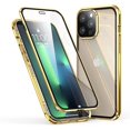 thumbnail image 1 of Étui Protecteur d'Écran pour iPhone 13 IBAOLE Couverture Magnétique Double Face Trempée IBAOLE avec Protecteur d'Objectif de Caméra - Or Or iPhone 13, 1 of 7
