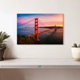 thumbnail image 2 of Elephant Stock Golden Gate Wall Art - Horizontal Canvas Wall Art - Living Room Wall Decor - Architecture Canvas - Brown And Blue Decor - 12" x 8", 2 of 8