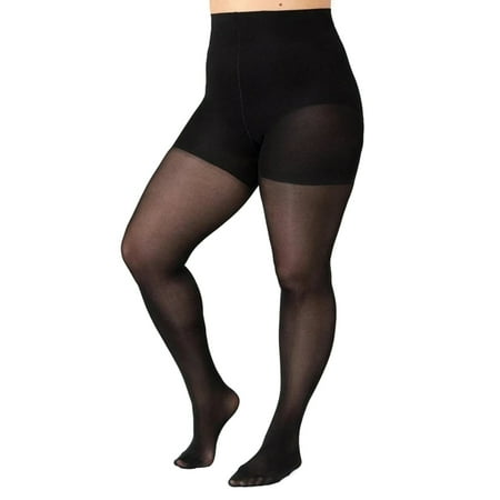 

Journey Tear-proof Shaping Tights Ultra-thin 5D Plus Size Translucent Women Pantynose(Black )