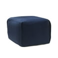thumbnail image 4 of Laddha Home Designs 18" Navy Blue Solid Pleated Handcrafted Square Pouf Ottoman, 4 of 8