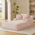 thumbnail image 7 of Lovableguy Oversized Chaise Lounge Chair Indoor,Corduroy Upholstered Single Lounge Couch,Cloud Sleeper Sofa Bed for Living Room,Bedroom,No Assembly Required,Pink, 7 of 7