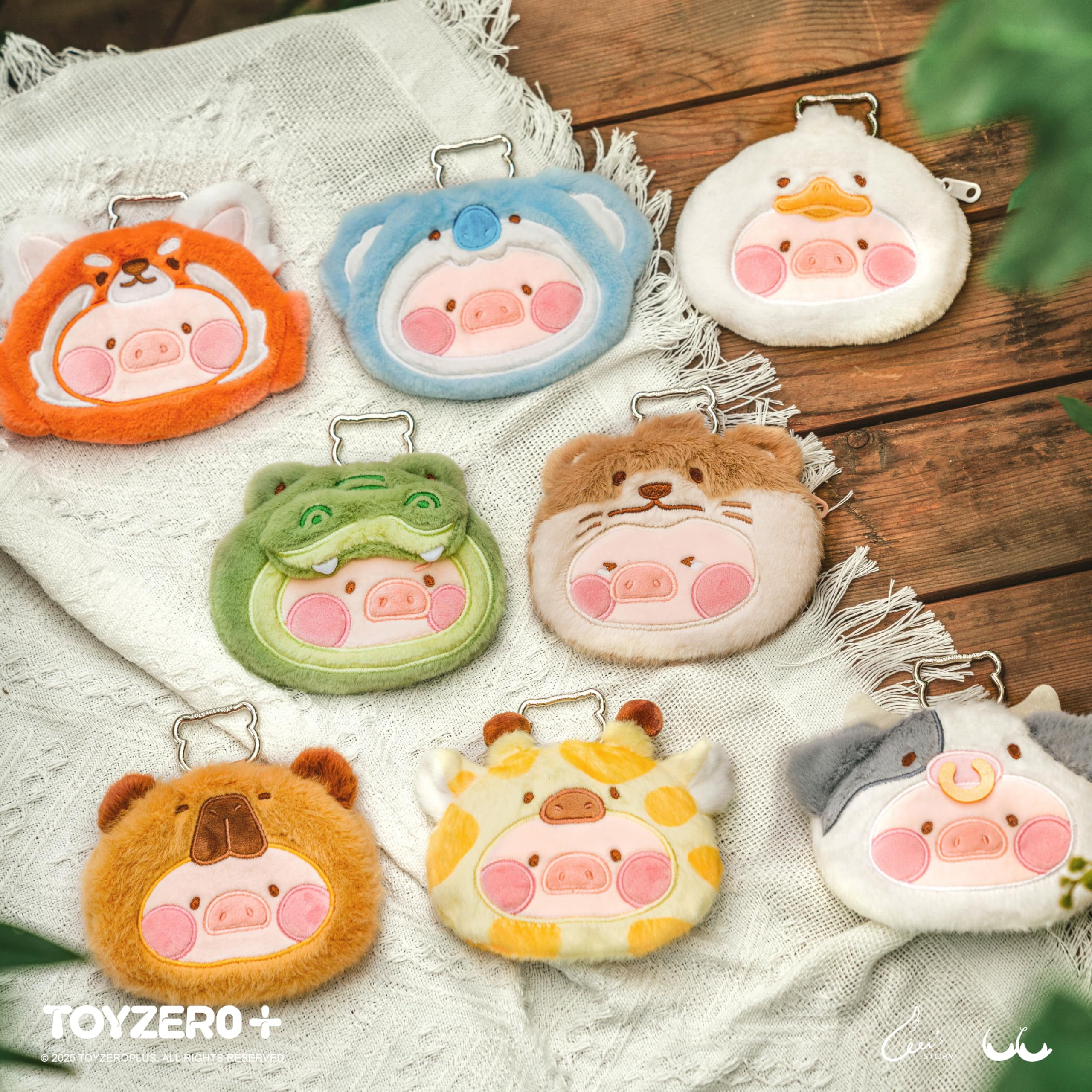 TOYZERO+ LuLu the Piggy Blind Box - 6PCS Plush Pouch Keychain Blind Boxes Coin Purse Cute Bag Pendant Mystery Box Collectible Toys Holiday Birthday Gifts, Whole Set