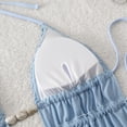 thumbnail image 7 of Hduncf Women's 2 Piece Tankini Sets Halter Swimsuits Textured Backless Tie Side Bathing Thong Bottoms Swimsuit Blue M, 7 of 7