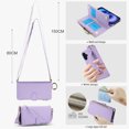 thumbnail image 2 of for iPhone 16 Wallet Case with Card Holder - PU Leather Case Detachable Crossbody Strap & Wristband & Secure Ring, Shockproof Protective RFID Blocking Zipper Purse Phone Cover, Violet, 2 of 7