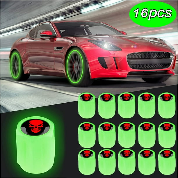 Night Glow Luminous Wheels Tire Air Caps Cover Fluorescent Illuminated