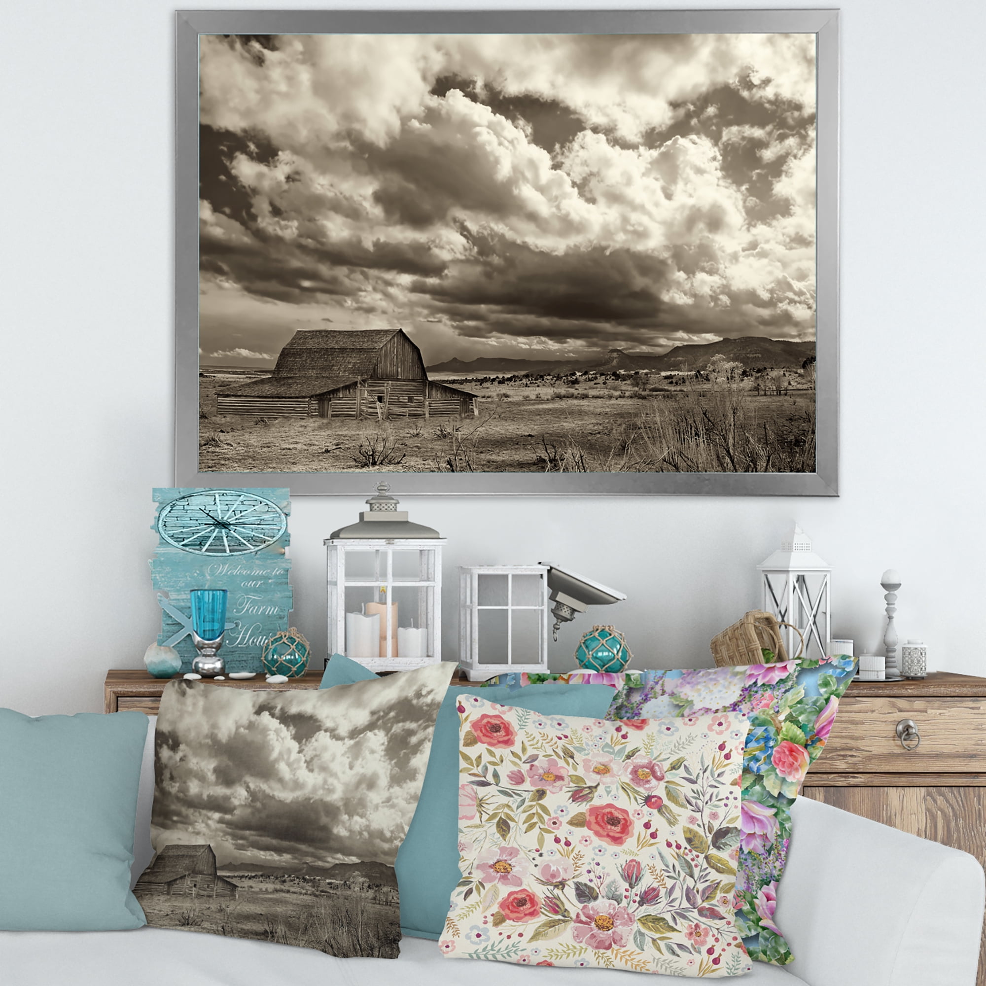 Designart 'Clouds After The Rain On The Prairie' Traditional Framed Art Print