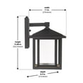 thumbnail image 3 of Home Decorators Collection Black Outdoor Seeded Glass Dusk to Dawn Wall Lantern, 3 of 5