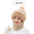 thumbnail image 2 of vnanda Hat Scarf Combo Women's Winter Beanie Hat with Scarf Knitted Windproof Padded Thickened Cycling Integrated Hat Scarf Cold Weather Hat, 2 of 8