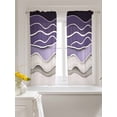thumbnail image 3 of Purple Wave Curtains 45 Inch Length,Sheer Curtains for Bedroom Living Room Window Coastal Ombre Ocean Grey Stripes Beach Sand Rod Pocket Drapes Kitchen Curtains Small Half Window 52"x45" 2 Panels, 3 of 6