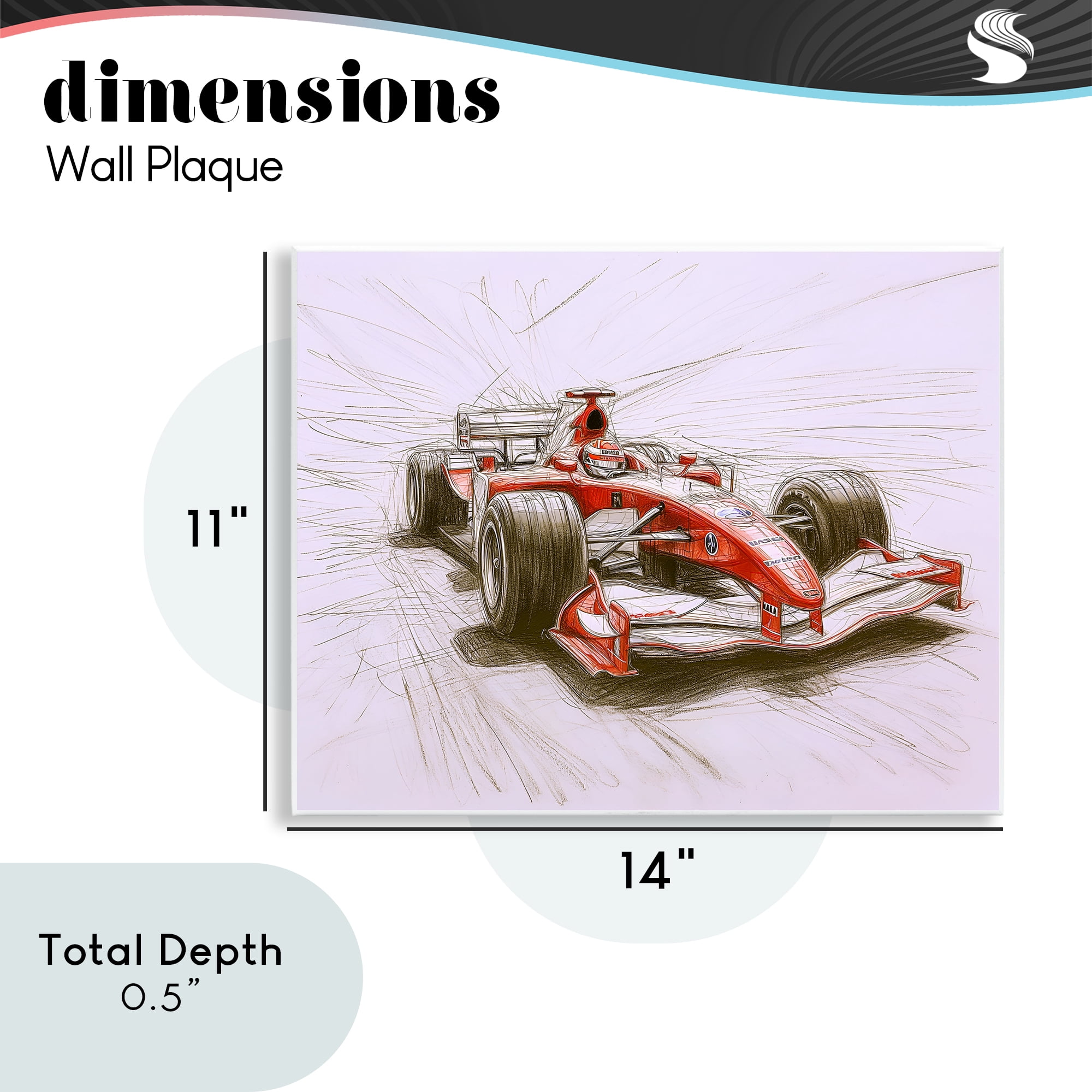 Stupell Industries Sketched Race Car Concept Wall Plaque Art, design by Steve Hunziker