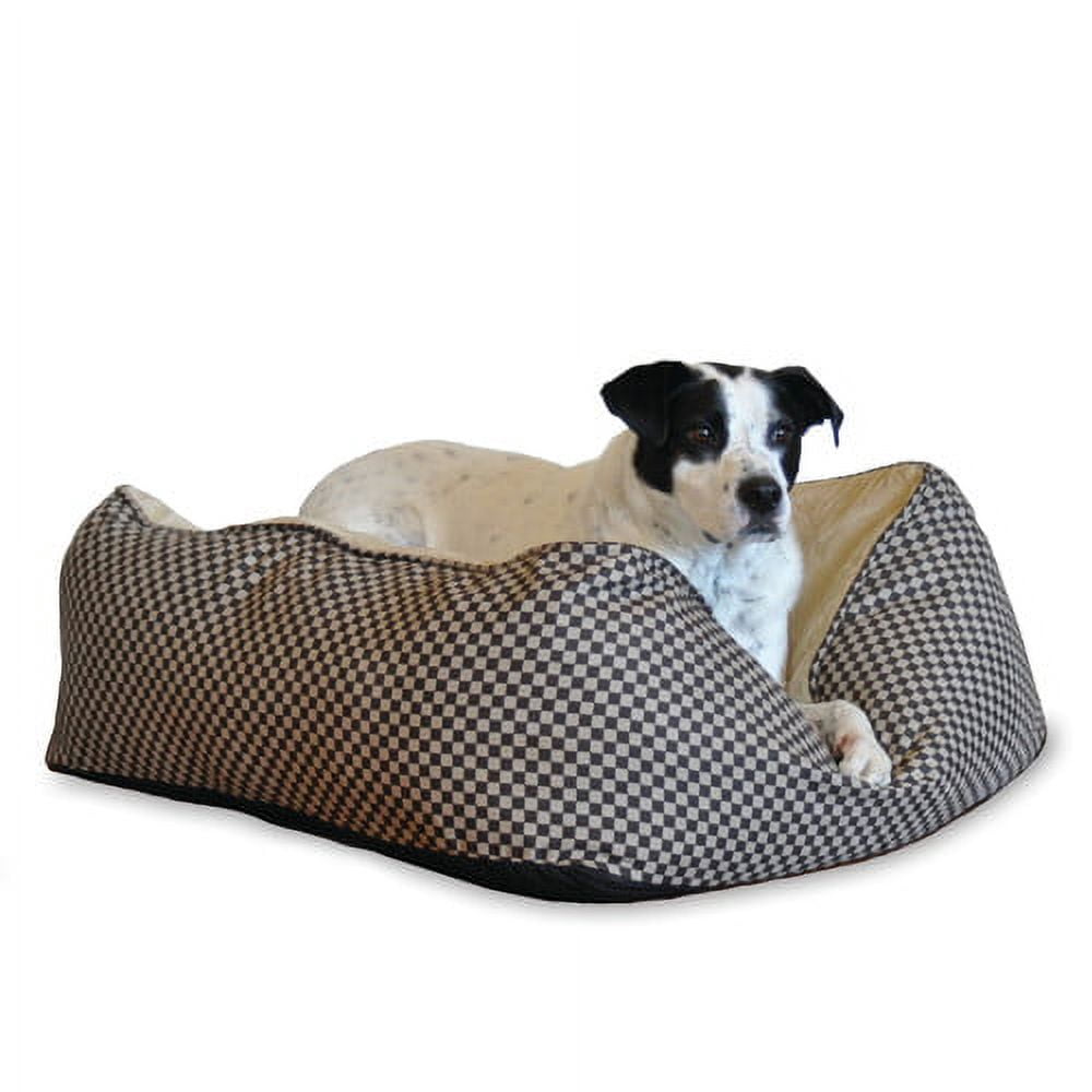 K&H Deluxe Medium Cuddle Cube, Brown Squares, 26-Inch by 26-Inch